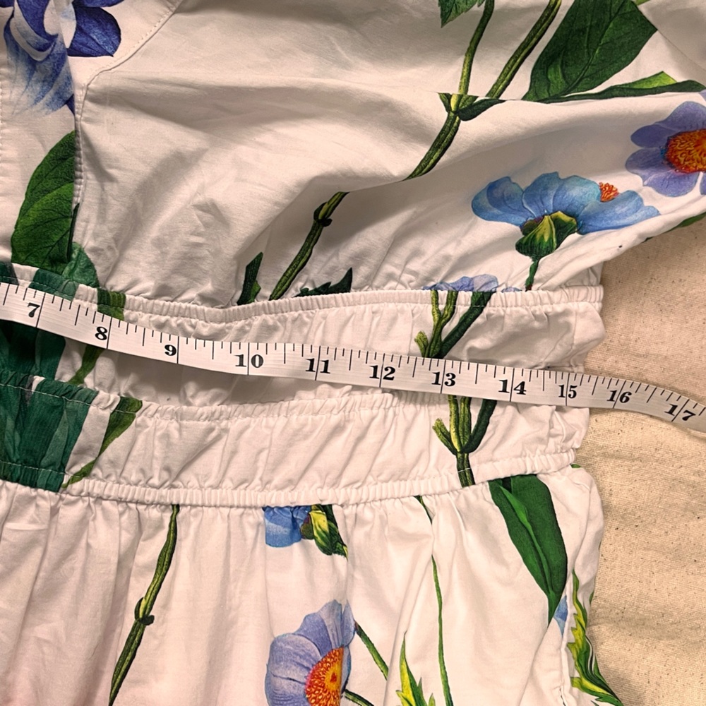 Maeve by Anthropologie Somerset Maxi Floral Dress White Cotton Lined Size M - Picture 14 of 16
